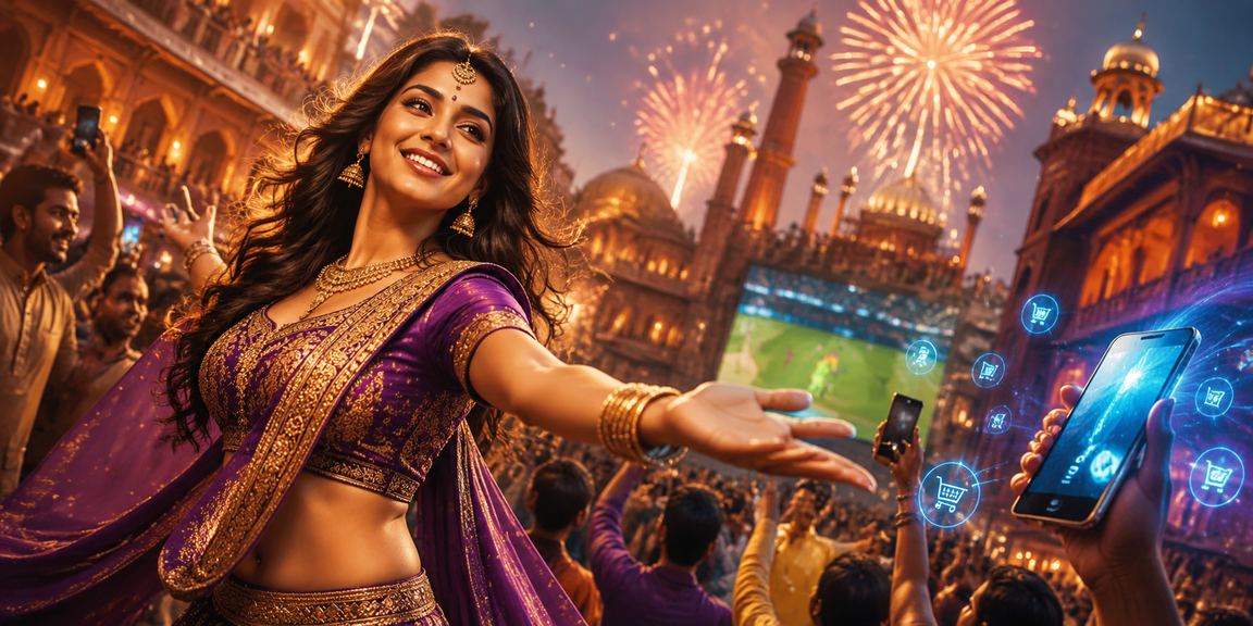 Indian model focused on cricket betting on a mobile device
